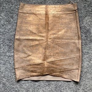 BCBG Rose Gold bandage skirt